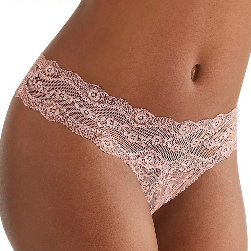 b.tempt'd by Wacoal Womens Thong Floral Lace Panty Brown XL Underwear NWT